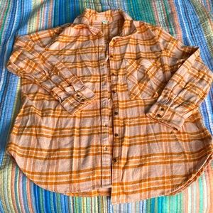 Pink and orange aerie flannel